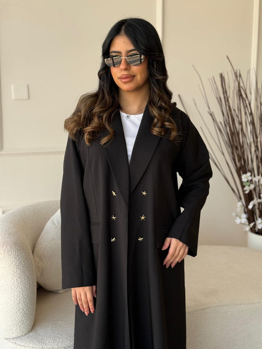 Elegant Star-Button Formal Abaya