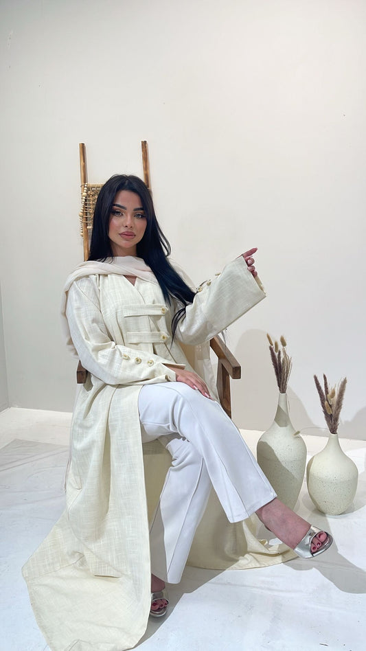Imperial Linen-Texture Abaya