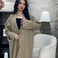Serene Taupe Trench-Style Abaya