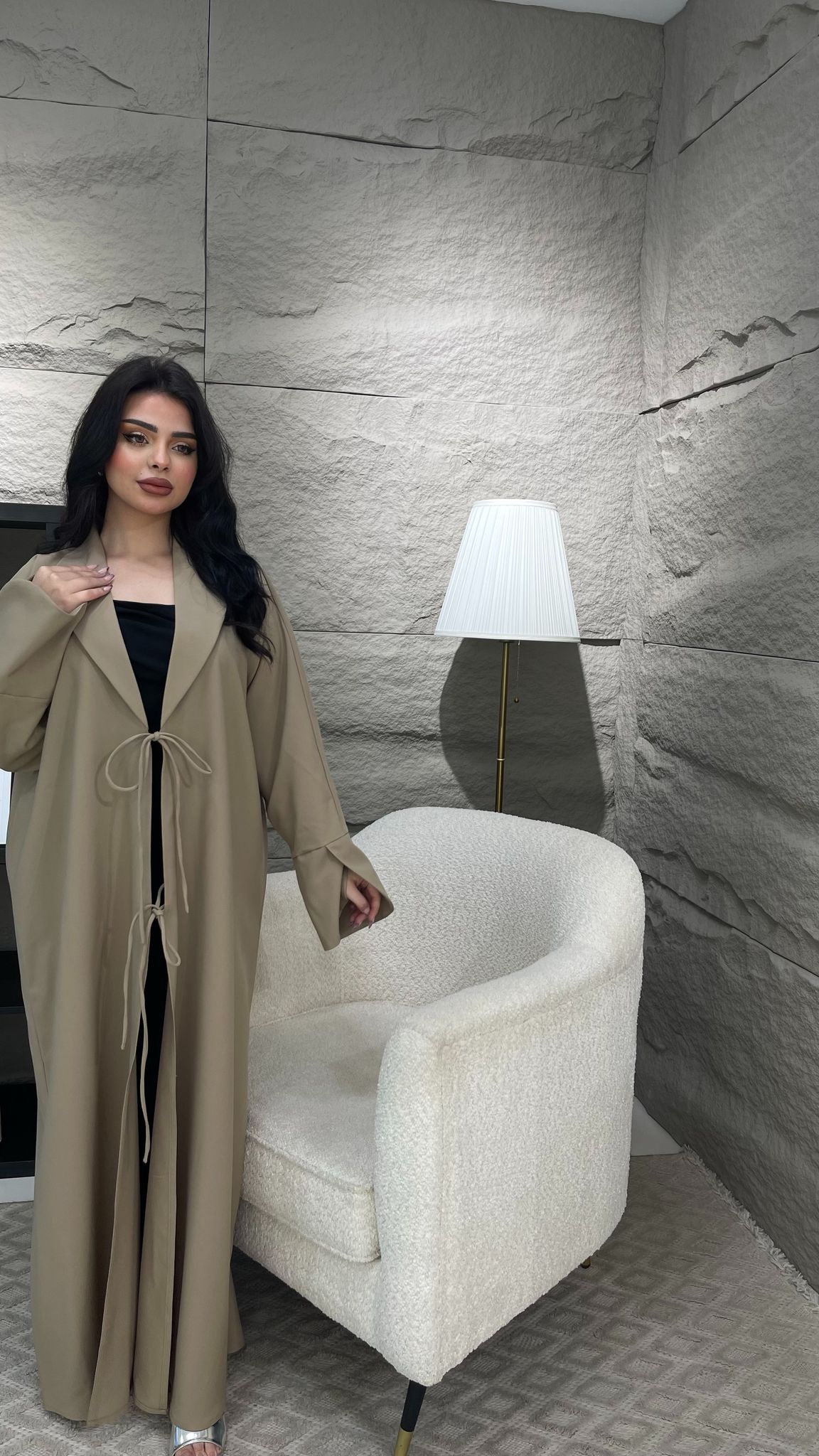 Serene Taupe Trench-Style Abaya