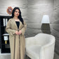Serene Taupe Trench-Style Abaya