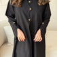 Black Minimate Abaya With Golden Buttons