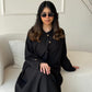 Black Minimate Abaya With Golden Buttons